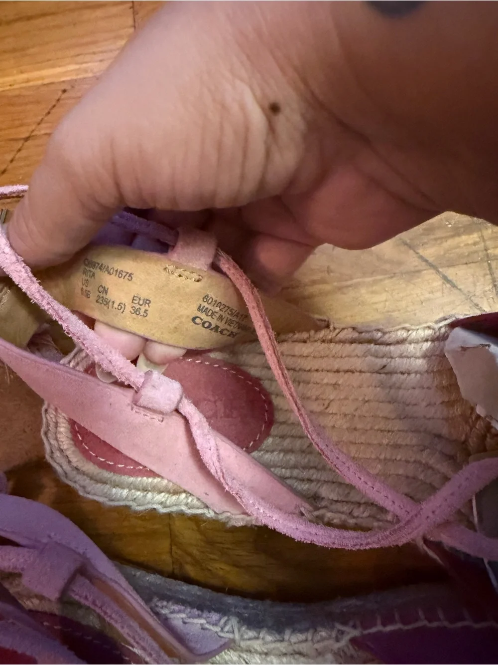 Coach Rita Suede Espadrille with Ankle straps